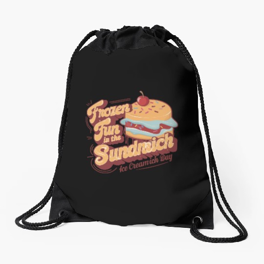Ice Cream Sandwich Drawstring Bags
