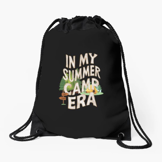 Cute In My Summer Camp Era Groovy Friend Crew Drawstring Bags