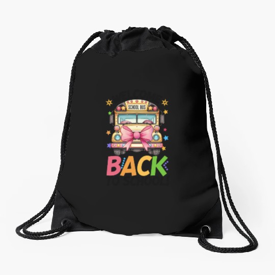 Welcome Back To School Bus Driver Drawstring Bags