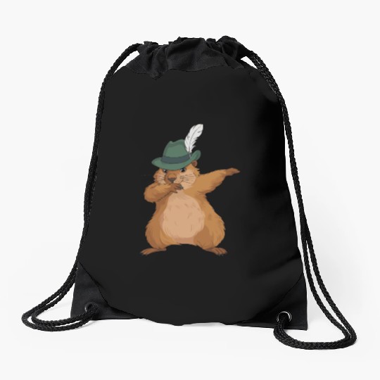 Groundhog Marmot for a Marmot lover groundhog fan Drawstring Bags
