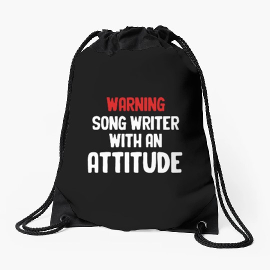 Warning Song Writer Attitude Karaoke Guitarist Drawstring Bags