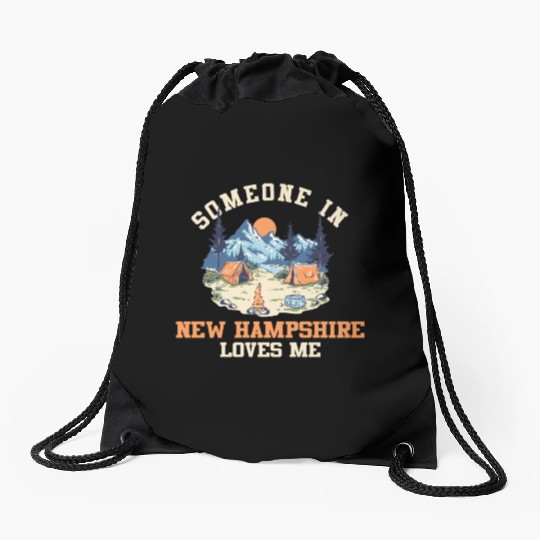 Someone In New Hampshire Loves Me Drawstring Bags