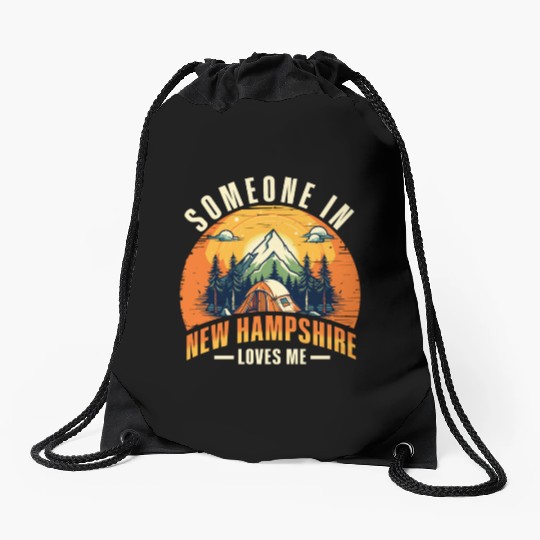 Someone In New Hampshire Loves Me Drawstring Bags