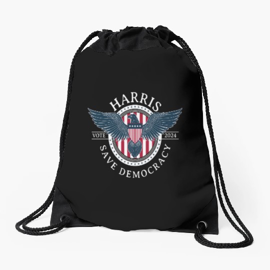 Kamala Harris Save Democracy Vote 2024 Drawstring Bags