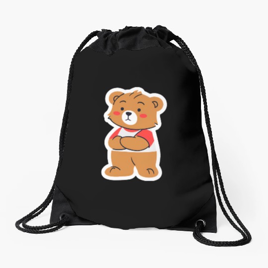 A nostalgic picture of a teddy bear Drawstring Bags