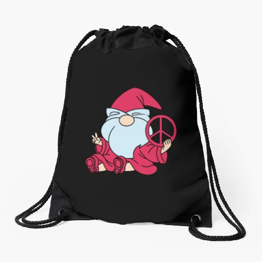 Peace Gnome Gnomes Dwarves Drawstring Bags