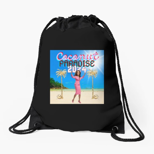 Kamala Harris 2024 | Coconut Trees and Election Me Drawstring Bags