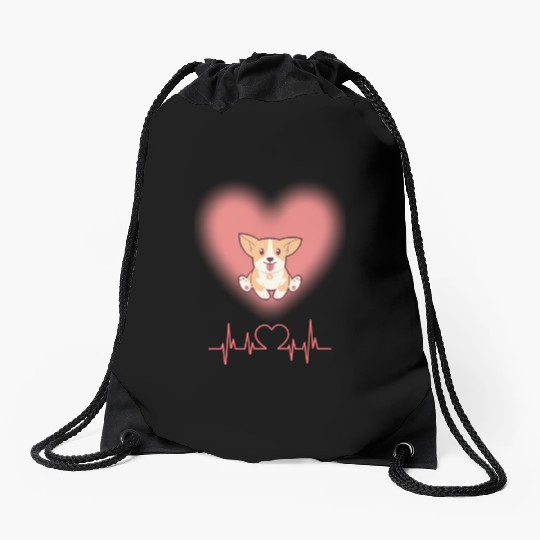 I LOVE MY DOG Drawstring Bags