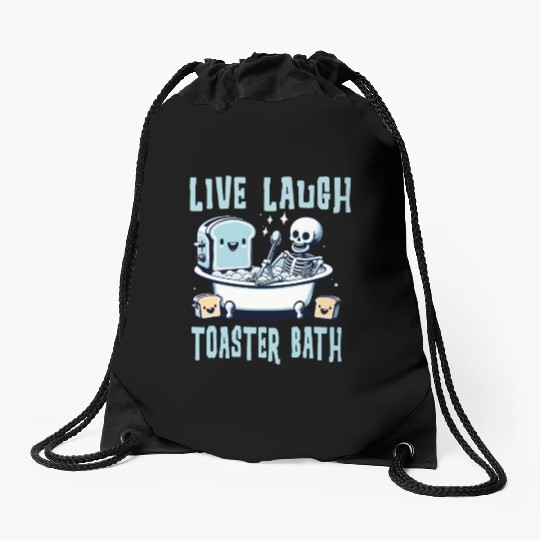 live laugh toaster bath Drawstring Bags