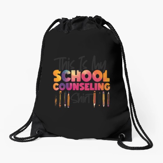 School Counselor Watercolor This Drawstring Bags