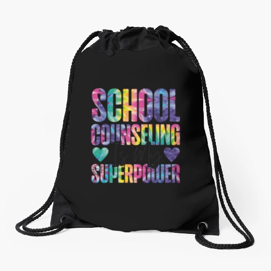 School Counselor Tie Dye School Drawstring Bags