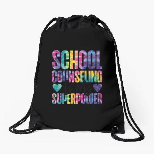 School Counselor Tie Dye School Drawstring Bags