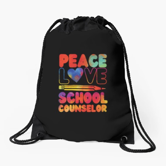 School Counselor Girl Watercolor Drawstring Bags