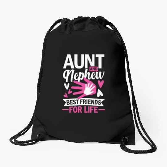 aunt and nephew best friends for life Drawstring Bags