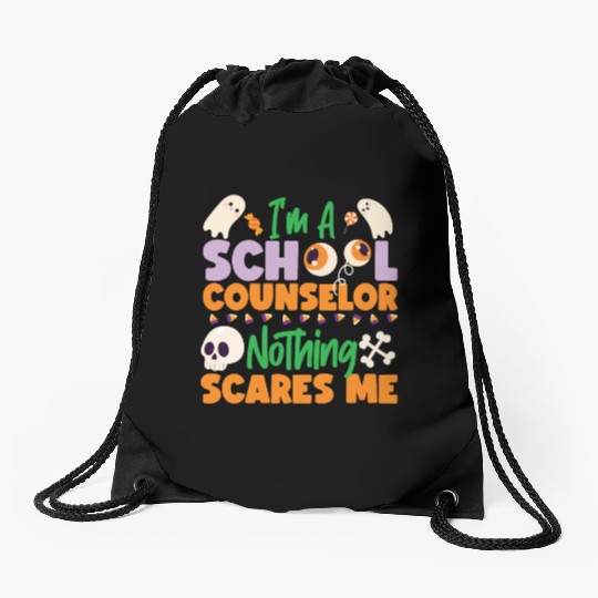 School Counselor Mom Halloween I'm Drawstring Bags
