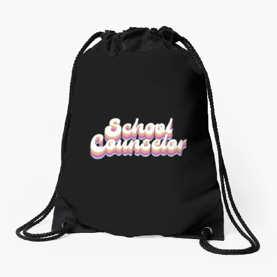 School Counselor Retro 80s 90s Drawstring Bags