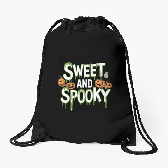 Sweet and Spooky - Sweet Halloween Saying Drawstring Bags