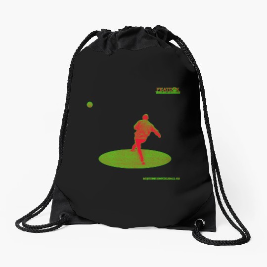 Black Light Green Knuckleball 18 Drawstring Bags