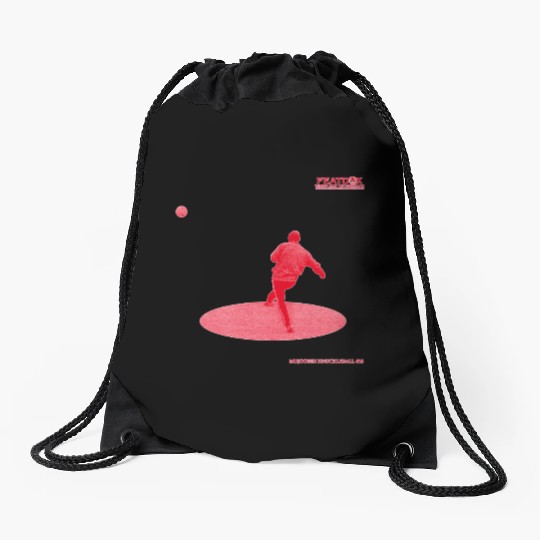 Red and Pink Knuckleball 18 Drawstring Bags
