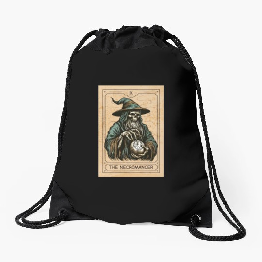 Necromancer - Spooky Necromancer Bones Necromancer Drawstring Bags