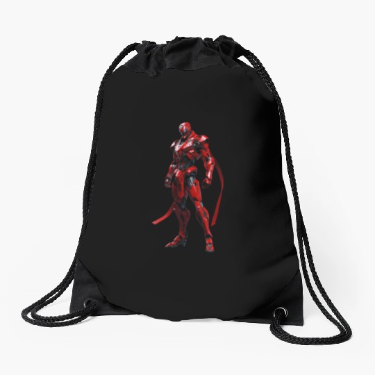 Default Humanfaced Robot villain robot character Drawstring Bags