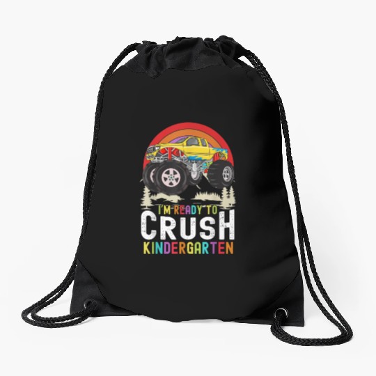 I m Ready To Crush Kindergarten Monster Truck Back Drawstring Bags
