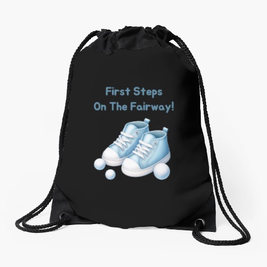 First Steps on the Fairway - Blue Kids' Golf Shoes Drawstring Bags