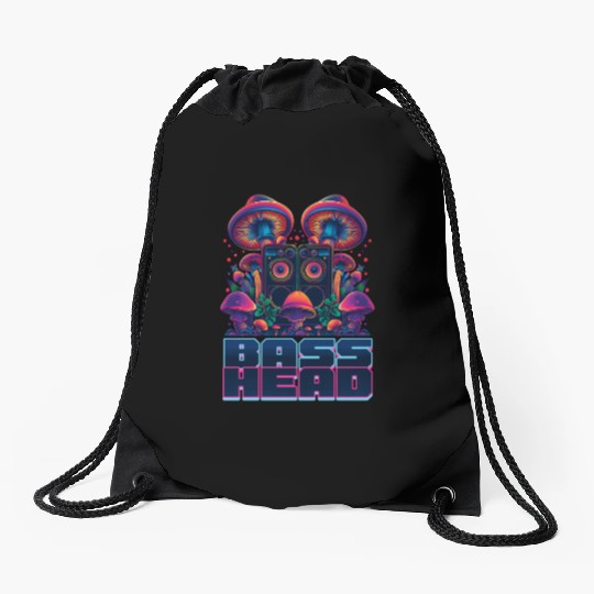 EDM Festival Bass Head Drawstring Bags