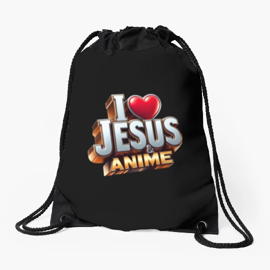 I Love Jesus & Anime Drawstring Bags