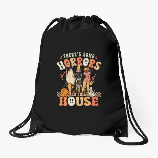 Halloween There's some horrors in this house Drawstring Bags