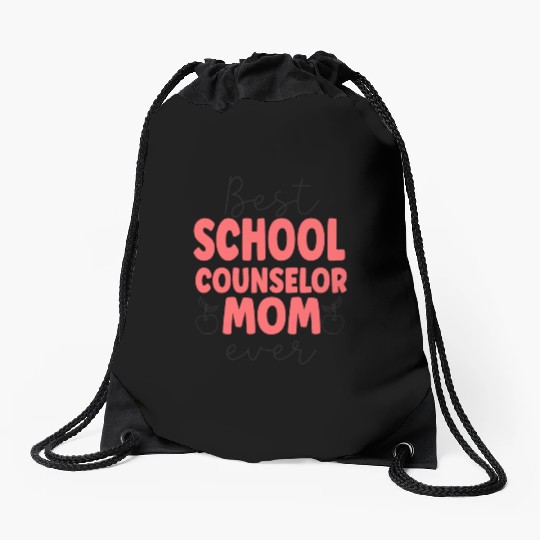 School Counselor Mom Best School Drawstring Bags