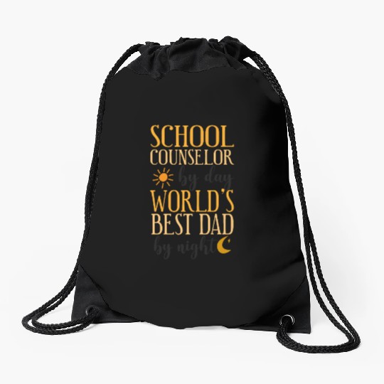 School Counselor Dad School Drawstring Bags