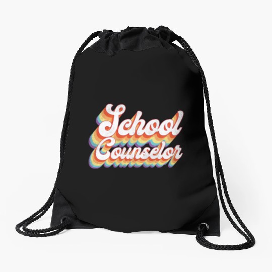 School Counselor Retro Vintage Drawstring Bags