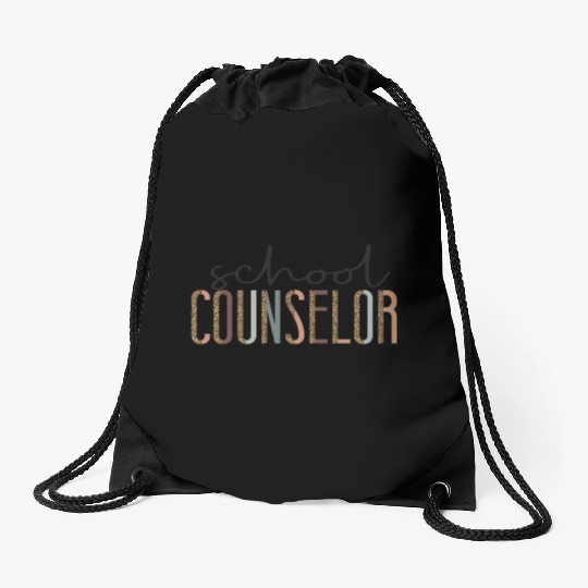 School Counselor Leopard Cheetah Drawstring Bags