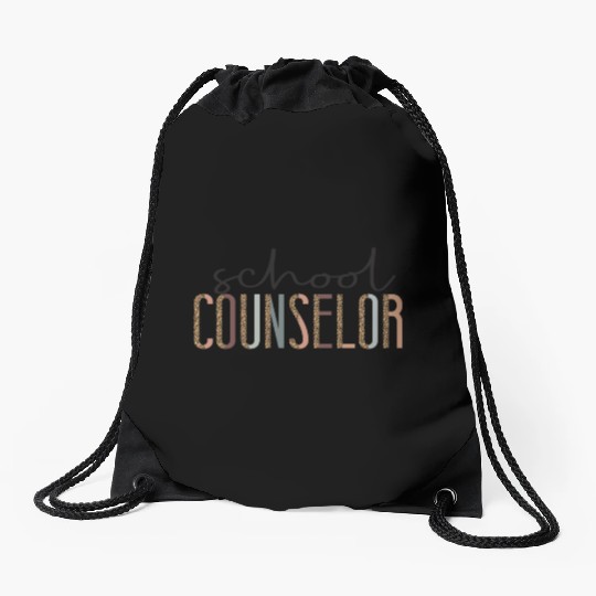 School Counselor Leopard Cheetah Drawstring Bags