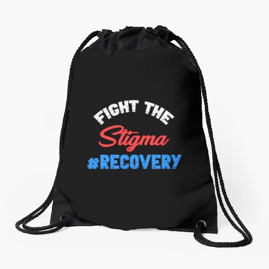 Fight The Stigma #Recovery Overdose Sobriety Drawstring Bags