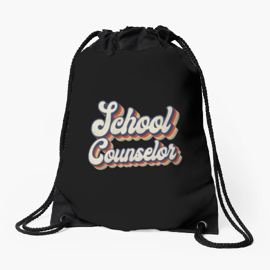 School Counselor Retro Vintage Drawstring Bags