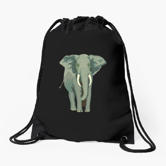 Elephant Face Funny Drawstring Bags - Funny Animal Face Lover