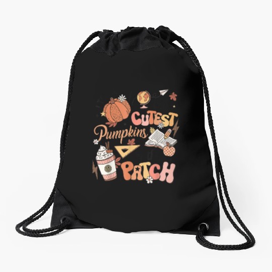 I Teach The Cutest Pumpkins In The Patch Autumn Fa Drawstring Bags