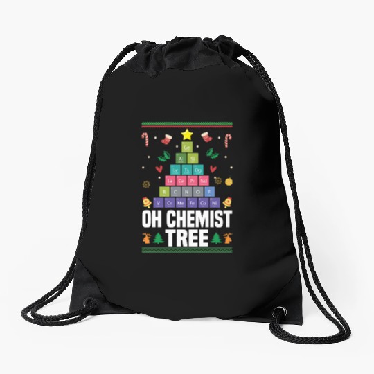 Christmas Tree Chemistry Science Periodic Table Drawstring Bags