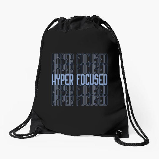 Hyperfocused in blue Drawstring Bags