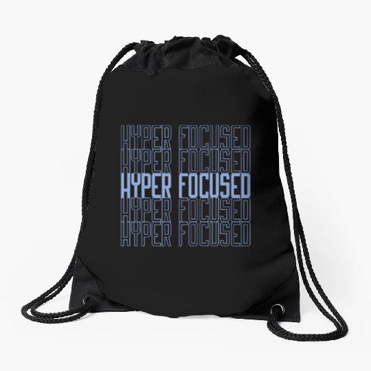 Hyperfocused in blue Drawstring Bags