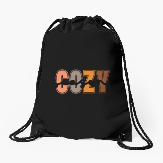 Cozy Season, Fall Season Drawstring Bags
