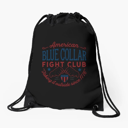 Blue Collar Fight Club Working Class Design Drawstring Bags