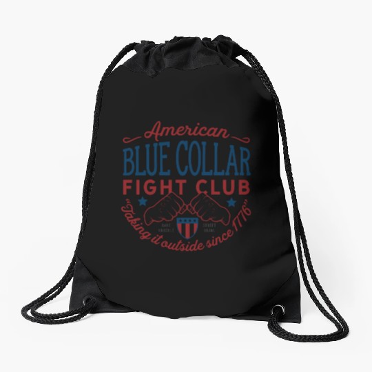 Blue Collar Fight Club Working Class Design Drawstring Bags