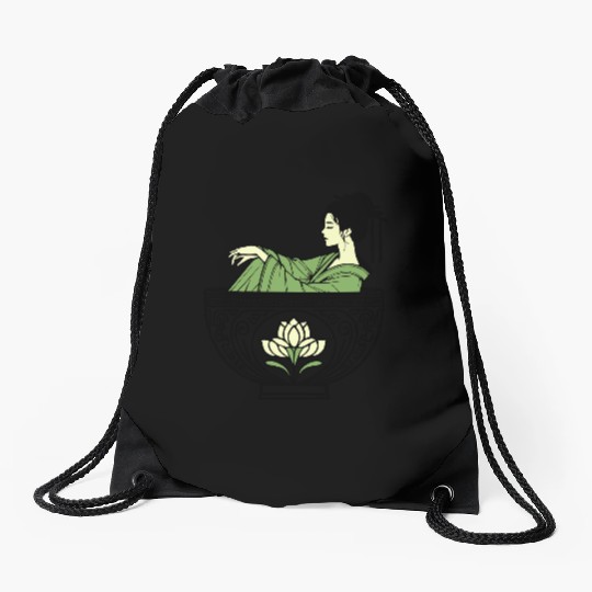 Serenity Women in a Lotus Bowlof Tea Drawstring Bags