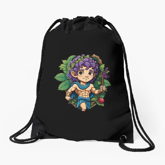 Cute Dionysus Greek Mythology God Drawstring Bags