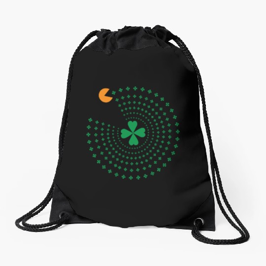 St Patrick Pacman Drawstring Bags