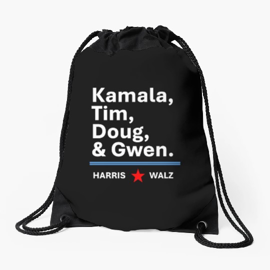 Harris & Walz | Kamala, Tim, Doug & Gwen Drawstring Bags