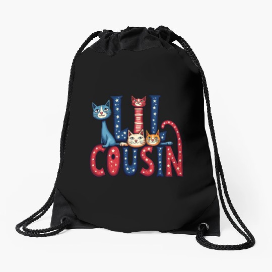 Matching Family Gift Drawstring Bags Purr-Fect Cousin Kitty